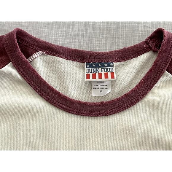 Junk Food Sz M Cleveland Cavaliers Ringer T-Shirt Fan Gear NBA Apparel Sporty - Picture 4 of 9